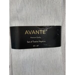 Avante Cloth Napkins 18x18 Silver (Set of 12) Metallic Shimmer Festive Holiday